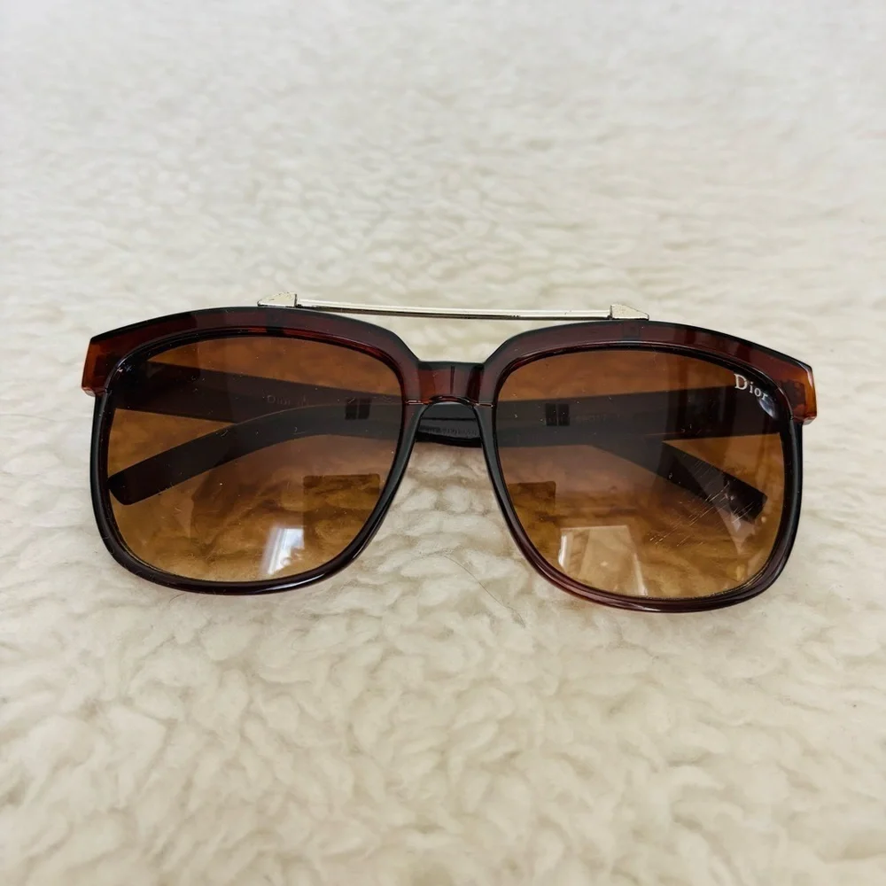Christian Dior Brown Gradient Women Square Oversized Sunglasses